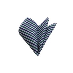 Mouchoir de poche vert à carreaux pour homme adulte, taille unique, fabriqué en Turquie - Product Image 1