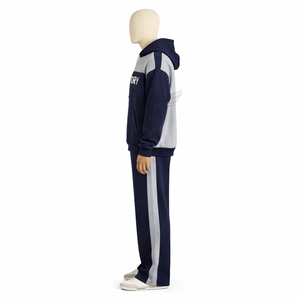 Nouveauté Ensemble survêtement jogging pour homme bleu marine et gris, survêtement streetwear personnalisé - Product Image 3