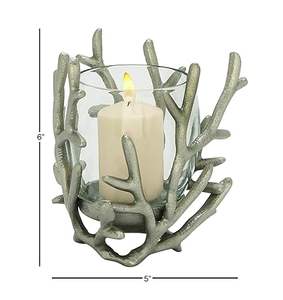 Photophore rond en fer de luxe Porte-bougie en acier fait à la main avec nickelage Design unique pour les mariages de noël - Product Image 4