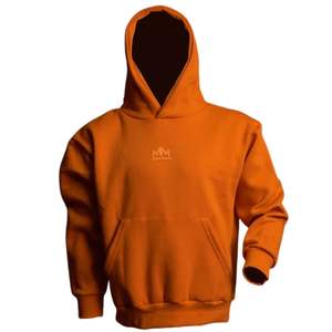 <b>Orange</b> Pullover <b>Hoodie</b> for <b>Men</b> Heavyweight Cotton Fleece Kangaroo Pocket Hooded Sweatshirt Casual Streetwear - Product Image 1