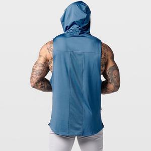 Débardeurs d'entraînement à capuche pour hommes sans manches Gym Training Hoodies Bodybuilding Muscle Cut Off T Shirt Custom Color Tank Top OEM - Product Image 4