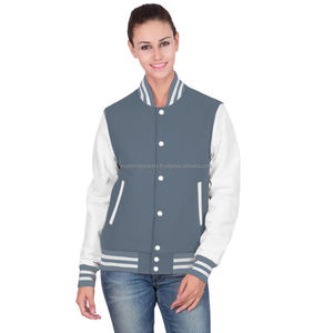 Veste universitaire d'hiver pour femmes de qualité supérieure avec logo personnalisé en polaire matelassée respirante broderie à col montant et conception personnalisable - Product Image 1