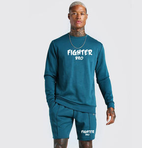 Survêtement de sport décontracté de haute qualité pantalon à jambes larges en coton lavé Boxy surdimensionné multi-coutures homme ensemble de t-shirts - Product Image 1