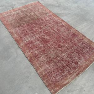 พรมตุรกีวินเทจ ขนาด 3.6x6.4 ฟุต (109x196 ซม.) ลายตารางสีแดง - Product Image 2