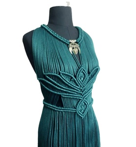 Robe de maternité Costume de festival Robe de fête Tissé à la main Vêtements de festival Bustier Crop Top Femme Robe de plage en macramé - Product Image 1