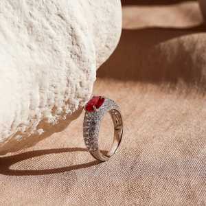 Anillo de plata de ley de zafiro azul genuino Promesa de aniversario elegante y regalo de cumpleaños para ella para compromiso - Product Image 3