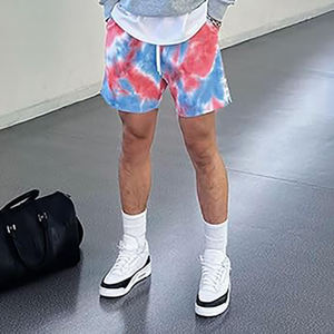 100% algodón hecho de peso pesado transpirable de secado rápido Tie Dye & Printed Factory Manufactured Men Tie Dye Shorts para la venta - Product Image 4