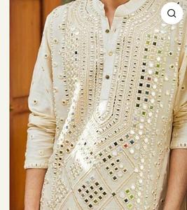 Factory Direct Sale <b>Men's</b> Afghani Dresses New Design Custom Embroidery O-Neck 2 Piece <b>Shirt</b> Shalwar Sets <b>For</b> Male - Product Image 4