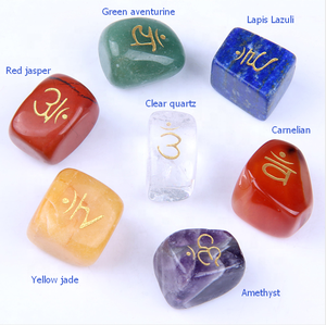 Pierre dégringolée pierre Sanskrit 7 chakra ensemble cristal naturel dégringolé guérison en vrac galet agate pierres précieuses reiki chakra en gros en vrac - Product Image 3