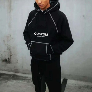Conjunto de Sudadera Deportiva Antiarrugas 100% Algodón con Costuras en Color de Contraste Personalizadas para Hombre con Estampado Estilo Hip Hop - Product Image 2