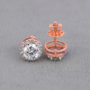 Boucles d'oreilles à la mode en or 14kt rond cultivé en laboratoire diamant beaux bijoux de luxe Bling avec cadeau de fête pour les femmes - Product Image 4