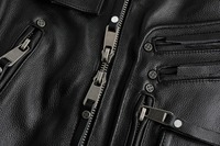 Veste de moto en cuir naturel pour homme Copersian, couche supérieure, décontractée, vintage, rétro, costume de moto, manteau uni teint - Dropshipping