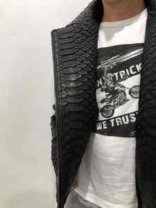 Veste en cuir pour homme de qualité supérieure, décontractée, pour l'extérieur, en cuir véritable, col rabattu, épaisseur standard, automne-hiver - Product Image 2