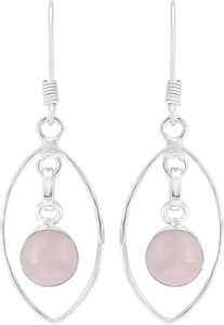 ต่างหูห้อยอัญมณีควอตซ์สีโรส925สีเงินสเตอร์ลิงต่างหูแบบห้อยสำหรับผู้หญิงและเด็กผู้หญิง - Product Image 2