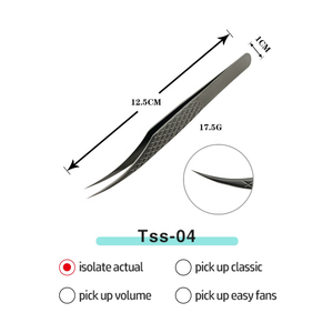 Pinzas de extensión de pestañas de acero inoxidable de gran cantidad con logotipo personalizado profesional Diseño puntiagudo Fabricado con fibra - Product Image 4