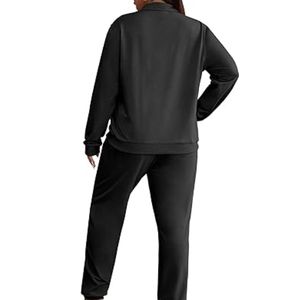 Ensemble de survêtement pour femmes, 2 pièces, imprimé, grande taille, léger, respirant, fermeture éclair, pour la course à pied - Product Image 3