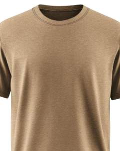 <b>Men</b> Plain Khaki Cotton T Shirt Classic Crew Neck Short Sleeve Tee Soft Breathable Casual Summer <b>Top</b> OEM Custom Logo - Product Image 5