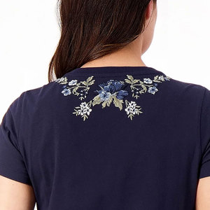 Camiseta bordada de verano de alta calidad, camisetas transpirables para mujer, camiseta bordada totalmente personalizada para mujer - Product Image 6