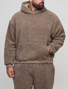 Conjunto de Sudadera con Capucha y Pantalones Deportivos de Felpa 100% Algodón Grueso, Ropa Casual de Invierno para Hombre, Chándales a Precio Económico - Product Image 2