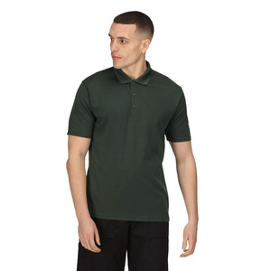 Polo básico de algodón verde profundo para hombre hecho en fábrica a la venta Polo al por mayor para hombre a precios razonables - Product Image 1
