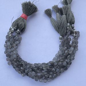 6mm 8mm 10mm pierre de lune grise naturelle forme de coeur briolette à facettes gouttes perles brin au prix d'usine en gros en ligne - Product Image 1