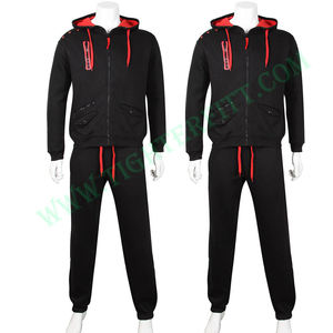 Chándal polar con cremallera y logotipo personalizado de alta calidad, conjunto de Sudadera con capucha deportiva informal transpirable de talla grande, venta al por mayor en línea impresa - Product Image 4