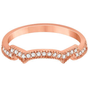 แหวนเพชรแบบกึ่งวงรอบตัว ประดับเพชร 0.15 กะรัต ตัวเรือนทองคำขาว 18K ชุบทองคำชมพู - Product Image 1