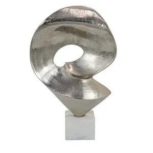 Assiette de fruits en argent de décoration de table en fer forgé de Style nordique avec ornement de bureau en aluminium en forme de fleur et accessoires - Product Image 5