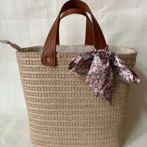 Bolso de paja tejido artesanal Tote natural Premium para mujeres, todos - Product Image 1