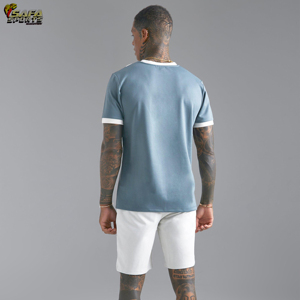 OEM personnalisé 2022 ensemble de bas actifs d'été pour hommes T-shirt et short en coton à manches courtes - Product Image 6