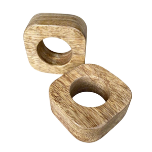 Lot de 4 ronds de serviette en bois de qualité de luxe en bois naturel pour décoration de table de ferme et événements de mariage - Product Image 6