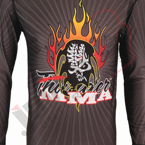 Rashguard de Manga Larga de Poliéster y Elastano de Primera Calidad al por Mayor, con Estampado Digital MMA, Personalizable, Transpirable, Unisex, de Secado Rápido - Product Image 2
