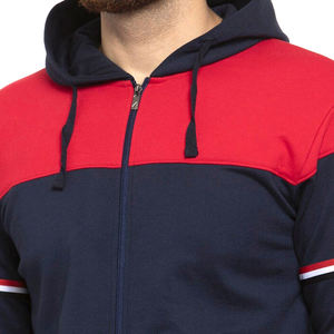 2025 negro rojo contraste con capucha buen proveedor OEM ODM servicio tarifa al por mayor totalmente personalizado hecho hombres ropa exterior chándales - Product Image 5