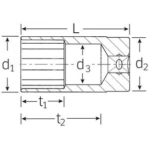 Stahlwille 1/2'' Long <b>Sockets</b> Metric Size - Product Image 2