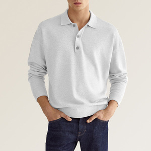 Wholesale Men Long Sleeve Solid ColorButton Polo <b>Collar</b> <b>T</b>-<b>shirt</b> winter Top Men's Pullover polo <b>t</b>-<b>shirt</b> for Men - Product Image 1