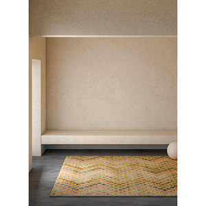 Erbe AKWL-1289 Hand Knotted <b>Wool</b> Rug Geometric Abstract Pattern for Home Entryway Living Room Hallway 9x12 Rectangle Kilim Style - Product Image 5