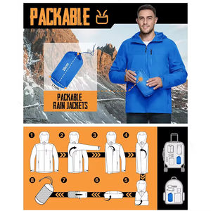 Chaqueta impermeable de alta calidad para hombre, cortavientos, chaqueta transpirable con capucha para exteriores, logotipo personalizado, venta al por mayor de fábrica OEM - Product Image 4
