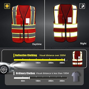 Vêtements de sécurité réfléchissants multi-poches personnalisés Gilet de construction Gilet réfléchissant haute visibilité Gilet de sécurité pour la circulation - Product Image 6