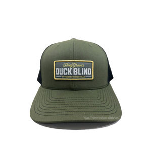 Casquettes de camionneur en toile denim olive personnalisées, logo brodé 3D, patch tissé, OEM, 6 panneaux, réglables, pour l'extérieur - Product Image 1