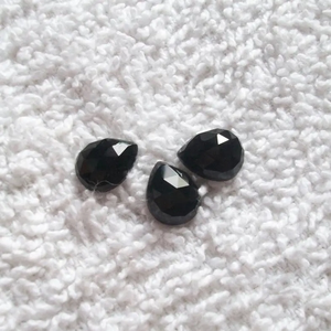 5x8mm Onyx Noir Naturel AAA, Cabochon en forme de poire à coupe rose et dos plat, Pierre précieuse en vrac pour la lithothérapie, Vente en gros, Toutes tailles disponibles - Product Image 3