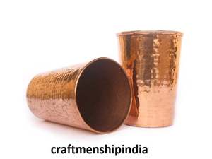 Vaso grande martillado de cobre y vidrio interior de níquel estándar para bebidas y vino para beneficios de salud Ayurveda - Product Image 6
