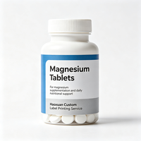 Étiquettes personnalisées OEM Haoxuan pour bouteilles de suppléments de magnésium, autocollants imprimés imperméables en film mat pour l'emballage de produits nutritionnels