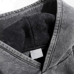 Bon tissu personnalisé surdimensionné lavé à l'acide en détresse Hoodies hommes déchiré surdimensionné Vintage Hoodies en gros poids lourds - Product Image 6