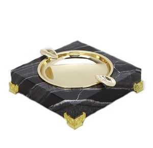 Cenicero de mármol hecho a mano para decoración del hogar con opción de logotipo personalizado Nuevo estilo de diseñador Ideal para uso de regalo de oficina interior de lujo - Product Image 3