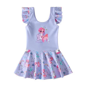 Traje de baño de alta calidad Poly Spandex Rash Guard para niñas, Manga corta transpirable, logotipo frontal, serigrafía para niños pequeños - Product Image 1