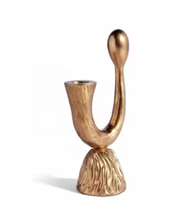 <b>Brass</b> Metal <b>Candlestick</b> Holder Curved Design Candle Holder Hand Made Premium Quality Candle Stand At Reasonable Price - Product Image 4