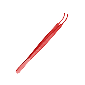 Super Surgical Gerald Dressing Forceps Color rojo Gerald Dressing Forceps 7 "Curved Delicate Serrated TC Tips - Product Image 1
