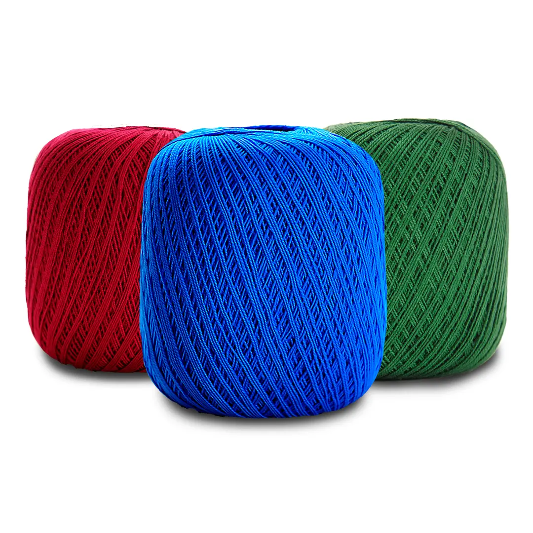 100% Mercerized Brazilian Cotton Yarn Ne 8/2  151 Tex  - 75g  50m  Lace Thread for Crocheting  Knitting and Weaving Soft Touch