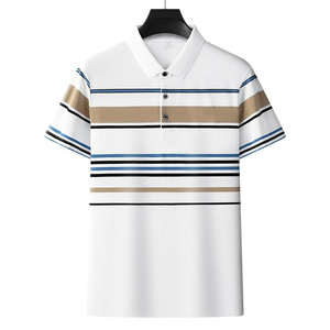 2025 verano tamaño europeo hombres transpirable para Polo camisa de punto de alta calidad con bordado patrón sólido manga corta - Product Image 2