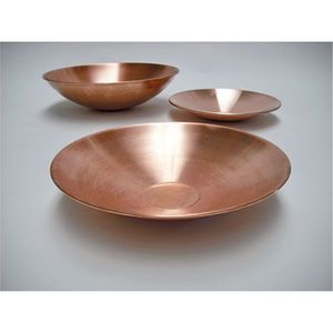Elegante Juego de 3 Tazones Apilables de Cobre, Estilo Vintage, Borde Ondulado, Tazones de Metal Martillado, Centro de Mesa Decorativo Artesanal para Comedor - Product Image 2